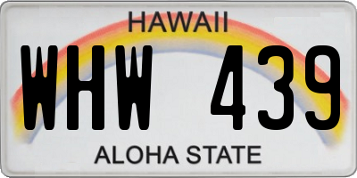 HI license plate WHW439