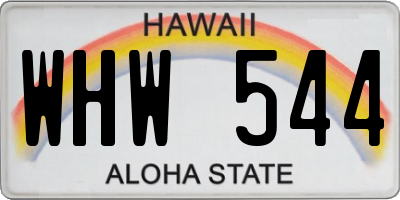 HI license plate WHW544