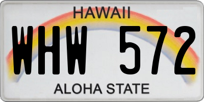 HI license plate WHW572