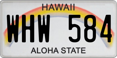 HI license plate WHW584
