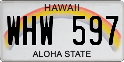 HI license plate WHW597