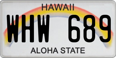 HI license plate WHW689