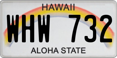 HI license plate WHW732