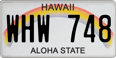 HI license plate WHW748