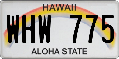 HI license plate WHW775