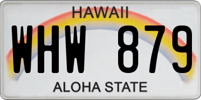 HI license plate WHW879