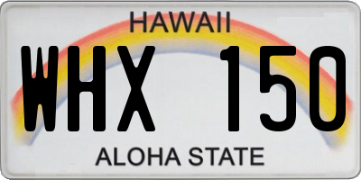 HI license plate WHX150