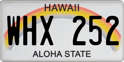 HI license plate WHX252