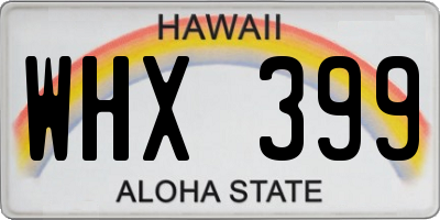 HI license plate WHX399