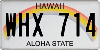 HI license plate WHX714