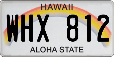 HI license plate WHX812
