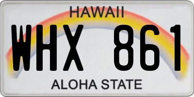 HI license plate WHX861