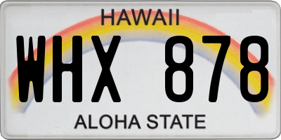 HI license plate WHX878