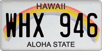 HI license plate WHX946