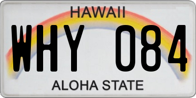 HI license plate WHY084