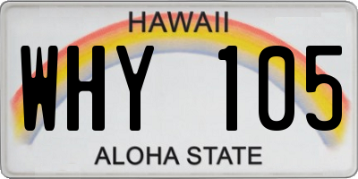 HI license plate WHY105