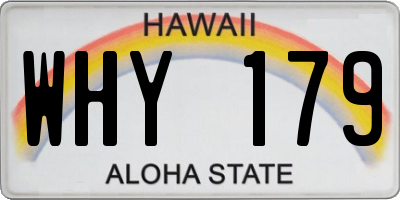 HI license plate WHY179