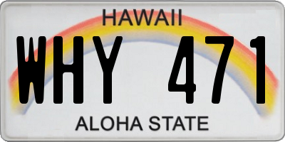 HI license plate WHY471