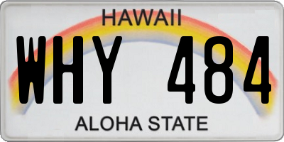HI license plate WHY484