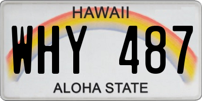 HI license plate WHY487