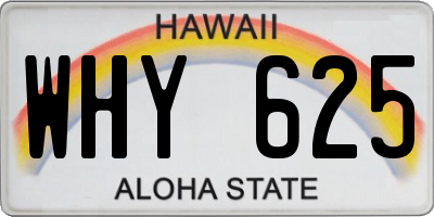 HI license plate WHY625