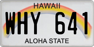 HI license plate WHY641