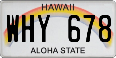 HI license plate WHY678
