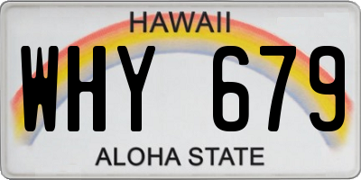 HI license plate WHY679