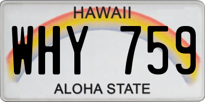 HI license plate WHY759
