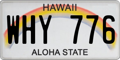 HI license plate WHY776