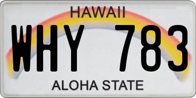 HI license plate WHY783