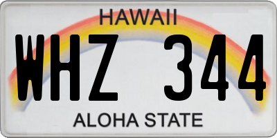HI license plate WHZ344