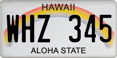 HI license plate WHZ345