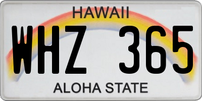 HI license plate WHZ365