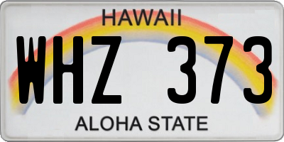 HI license plate WHZ373
