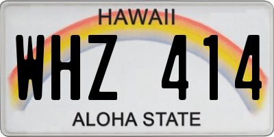 HI license plate WHZ414