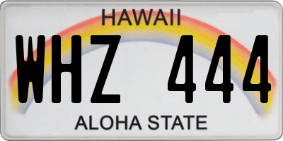 HI license plate WHZ444