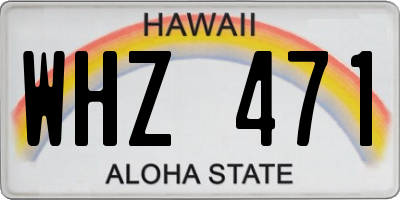 HI license plate WHZ471