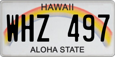 HI license plate WHZ497
