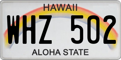 HI license plate WHZ502
