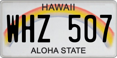 HI license plate WHZ507