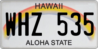 HI license plate WHZ535