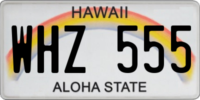 HI license plate WHZ555