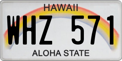HI license plate WHZ571