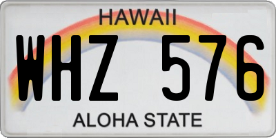 HI license plate WHZ576