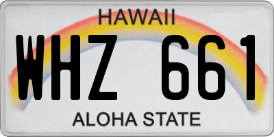 HI license plate WHZ661