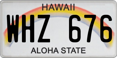 HI license plate WHZ676
