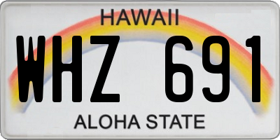 HI license plate WHZ691