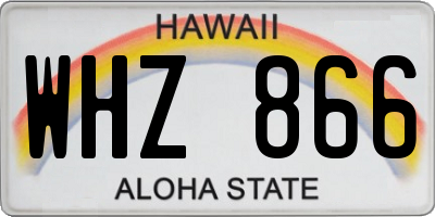HI license plate WHZ866
