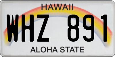 HI license plate WHZ891